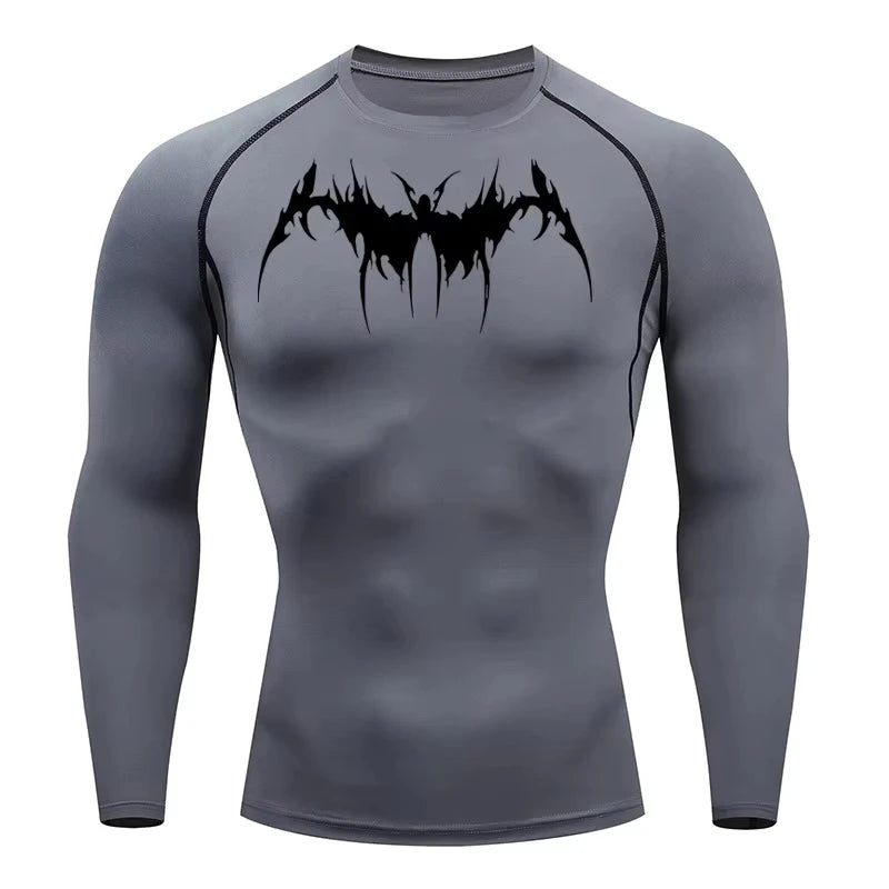 Y2K Compression Men's Fitness Gym Skeleton Harajuku Sports Running Fighting T-shirt Top Quick-drying Short-sleeved Towel Loop