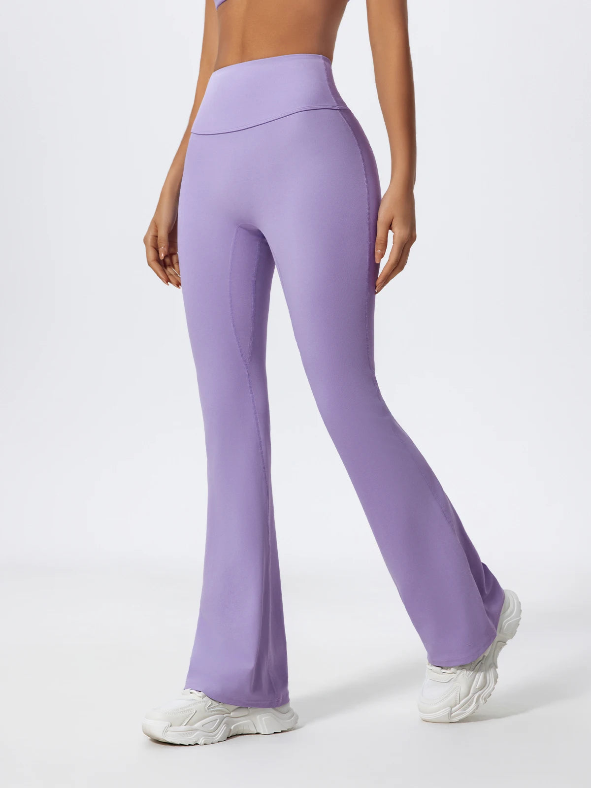 Hearuisavy Straight-Leg Sports Pants Gym Clothing Pilates Fitness Tights Naked Feeling Compression Wide Leg Yoga Leggings Women