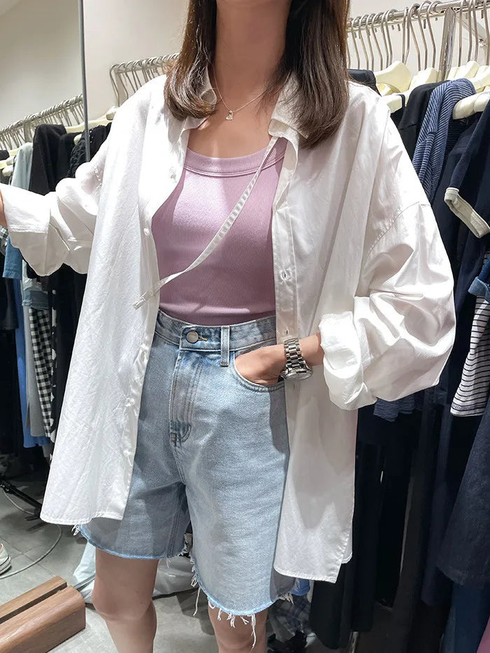 YSZWDBLX Women Tanks Solid Summer Slim Fit Cotton Bottoming Shirts Grey White Black Sexy Womens Clothing Casual Tank Tops