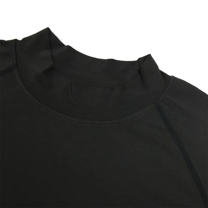 Y2K Men's Workout Compression Shirt Turtleneck Long Sleeve Hight Neck Rash Guard Gym Base Layer Athletic Gear Sports Shirts Men