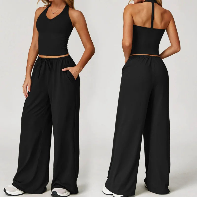 Women's Gym Fitness Wear 2-piece Yoga Set Breathable Loose Exercise Clothing for Running Training Solid Shorts Design Wholesale