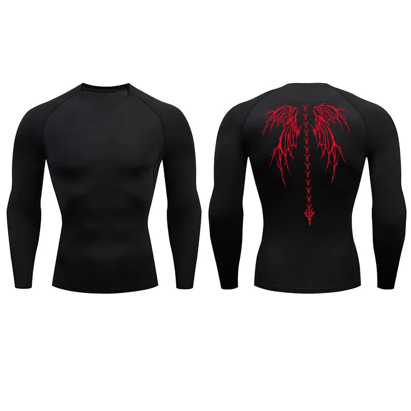 Y2K Compression Shirt Men Fitness Gym Skeleton Sport Running T-Shirt Rashgard Tops Tee Quick Dry   T-Shirt For Men 916