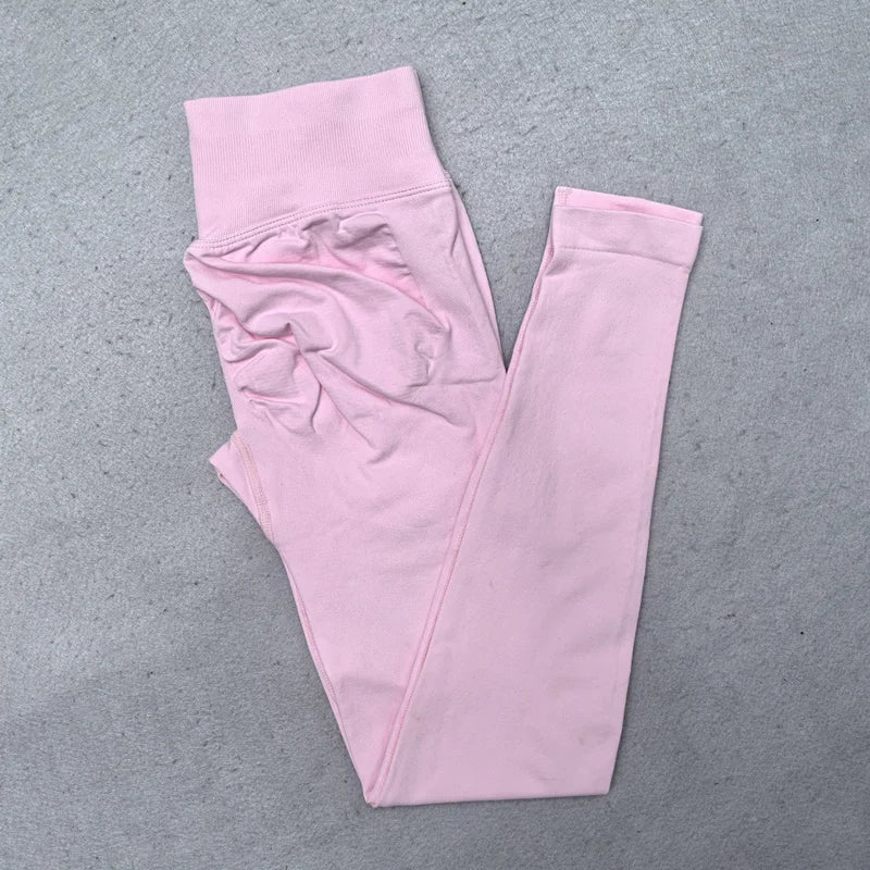 Seamless Yoga Set Women 2Pcs Padded Halter Tank Top Scrunch Butt Lifting Gym Leggings Set Woman Sportswear Workout Clothes