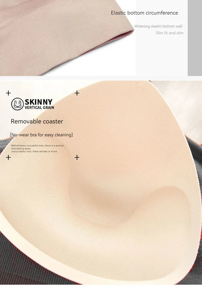 New Women Four Season No Steel Ring Gathering Bra Fashionable U-neck Sports Seamless Shock-absorbing Anti Glare Women Underwear