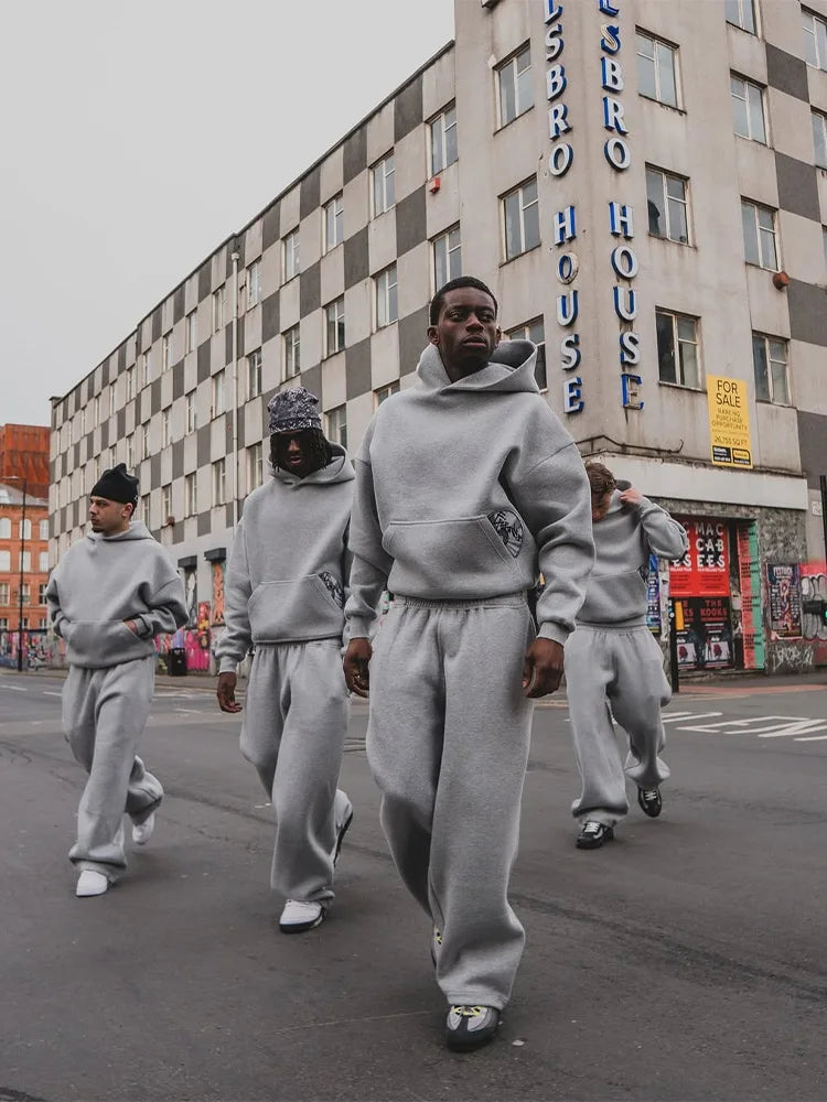 2026 Trendy High Street Retro Casual Streetwear Men's Sports Suit Y2K Harajuku Embroidered Hoodie men Hip-hop Loose Sweatpants