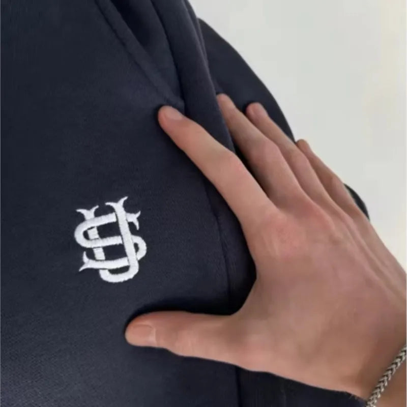 Fashion Embroidery Spring and Autumn Men's Pants Hip Hop Street Wear Casual Sports Pants Loose Y2K Zipper Hip Hop Men's Pants