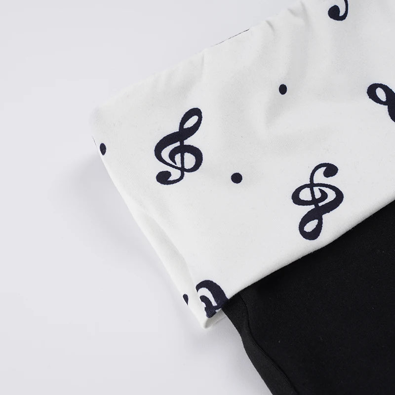 SUCHCUTE Y2k Music Note Print Elastic Shorts Women Skinny Low-waisted Mini Short Streetwear Slim Bottoms Summer Casual Homewear