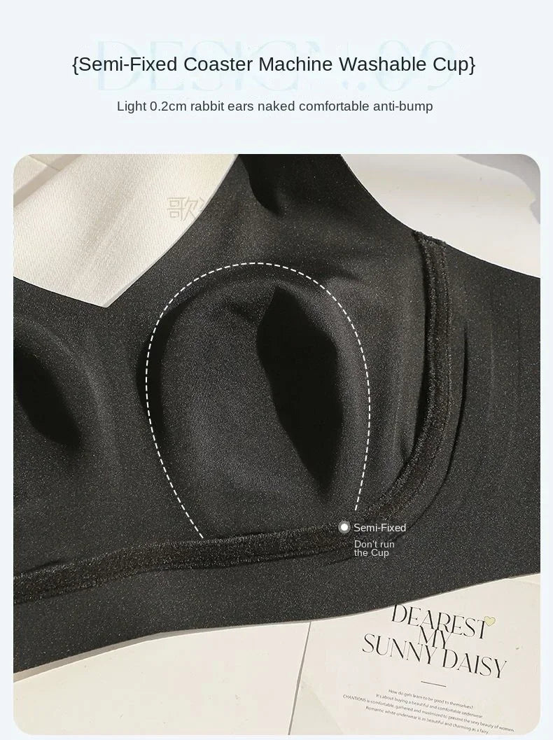 MOYISU JPN UK Full Cup Big Bra with Small Bra Women's Summer Thin Collection Breast Anti-sag Plus Size Seamless Sports Bra M-3XL