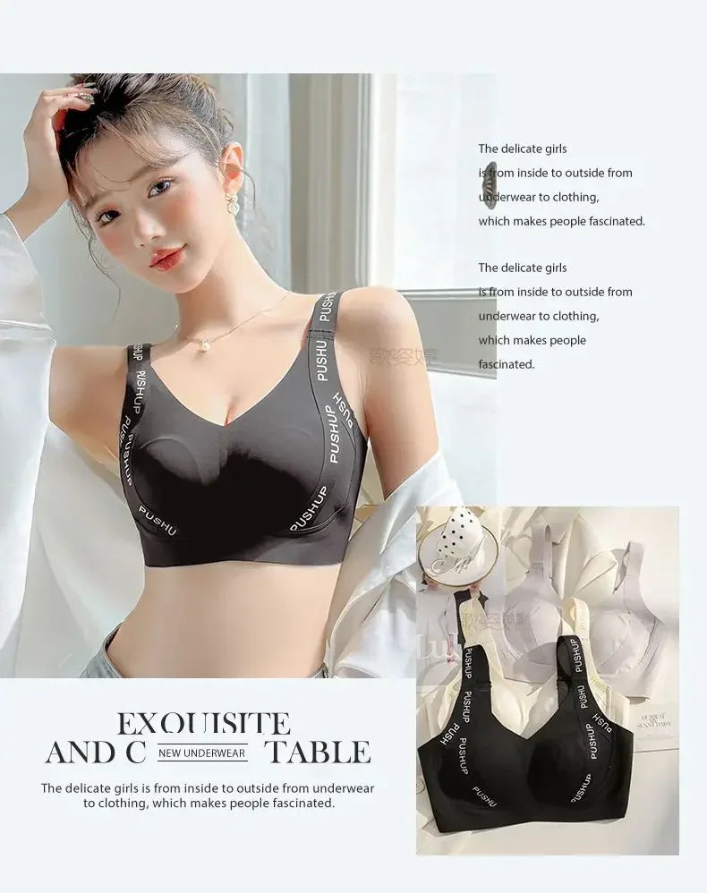 MOYISU JPN UK Full Cup Big Bra with Small Bra Women's Summer Thin Collection Breast Anti-sag Plus Size Seamless Sports Bra M-3XL