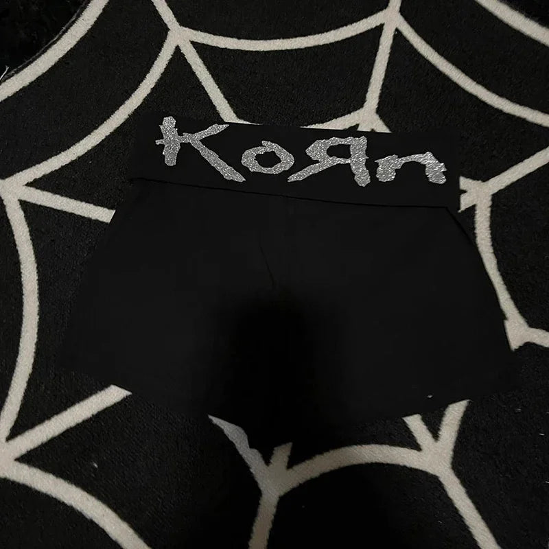 2025 summer new European and American women's Y2K  print slim fit spicy girl casual sports shorts beach Drawstring shorts