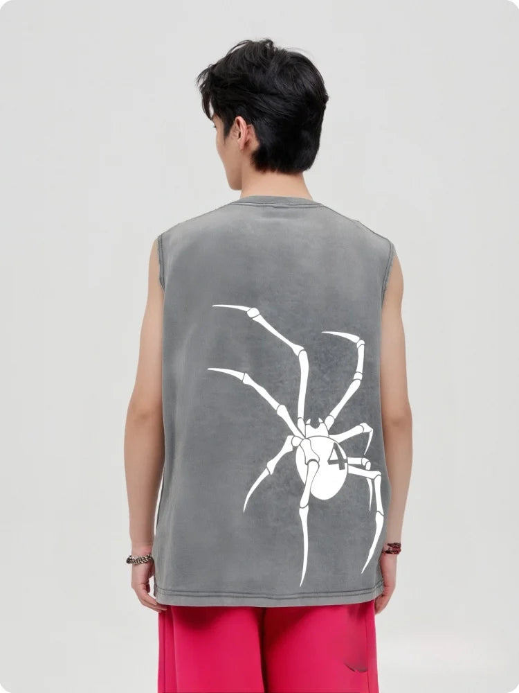 Fashion HXH Printed Anime Washed Tanks 2025 Summer Sleeveless Vests Vintage Back Print Tank Tops Camping & Hiking Wear T-shirts