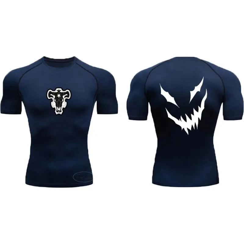 Men's Fitness Compression Quick-Drying Sports T-Shirt Summer Gym Basement Sports Sweatshirt Casual Sweat Absorbing Tight Fit Top