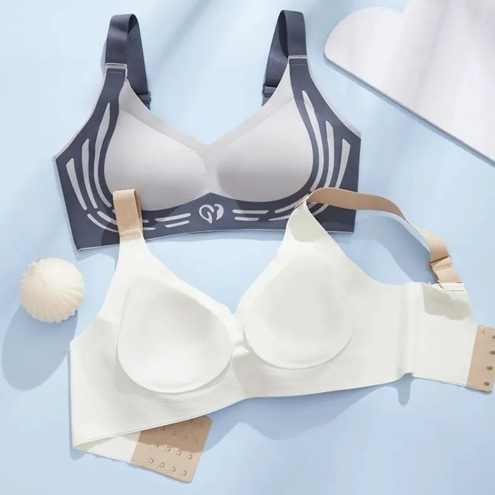 Soft Seamless Wireless Deep V Bra Shockproof Close-fitting Brassiere for Women Lingerie No Trace Push Up Underwear Running