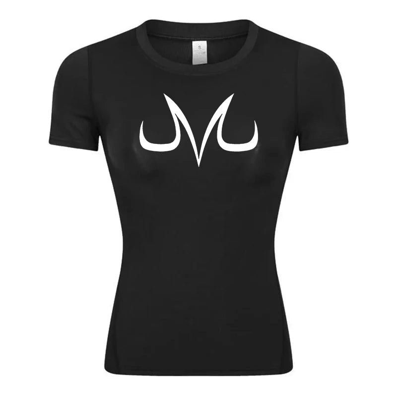 Graphic Short Sleeve Compression Shirt for Women Athletic Yoga Running Tees Tshirts Summer Gym Workout Quick Dry Baselayers Tops