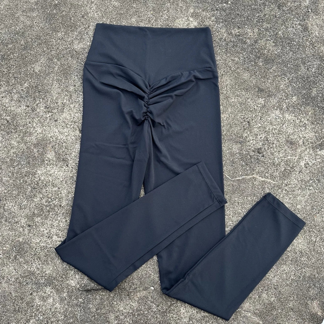 Sexy Butter Solid Color Women Back Waist Scrunch Tight Yoga Legging Athletic Soft Gym Sports Pants Jogging Squat proof