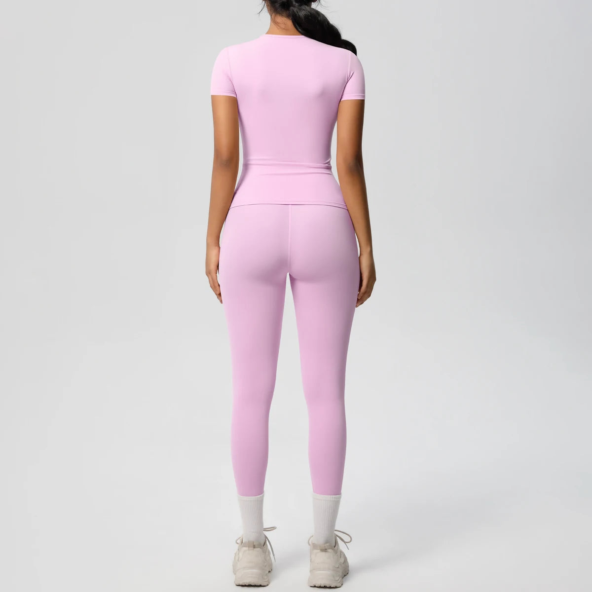 Women 2pcs Patchwork Sport Yoga Suit Gym Sports Crop Tops Sexy Bodycon Crop Tube Top Workout Leggins Booty Bum Leggins