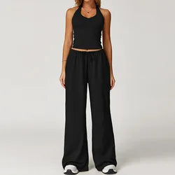 Women's Gym Fitness Wear 2-piece Yoga Set Breathable Loose Exercise Clothing for Running Training Solid Shorts Design Wholesale