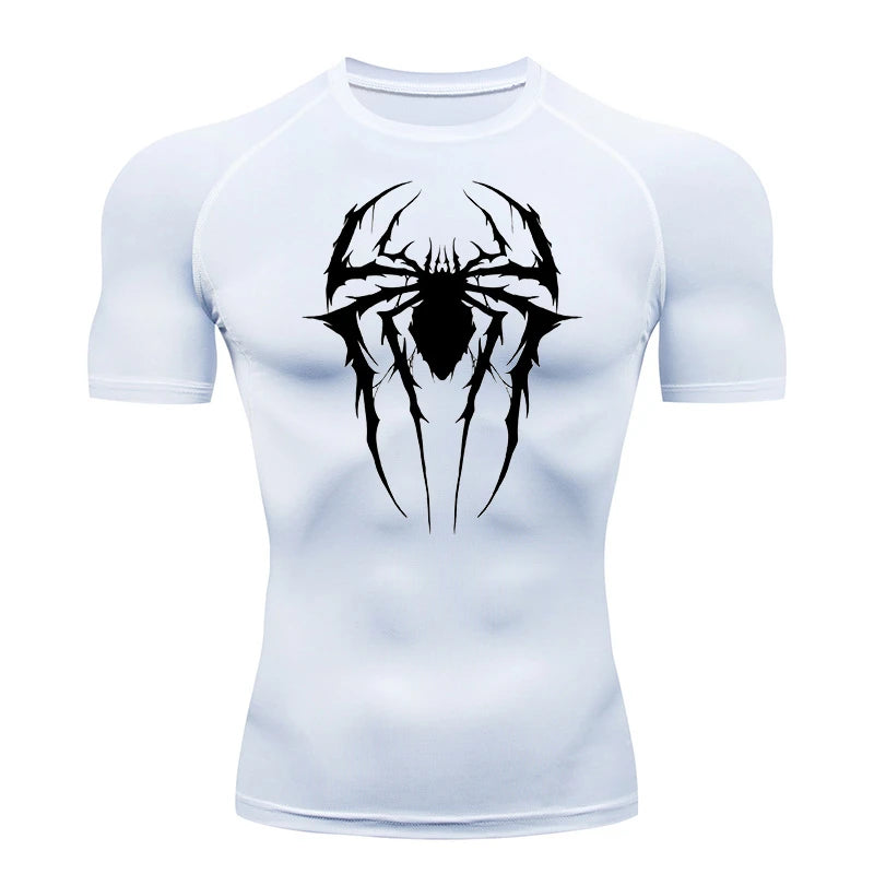 Spider Graphic Compression Shirts for Men Gym Workout Rash Guard Athletic Quick Dry Tshirts Tees Tops Undershirts Baselayers