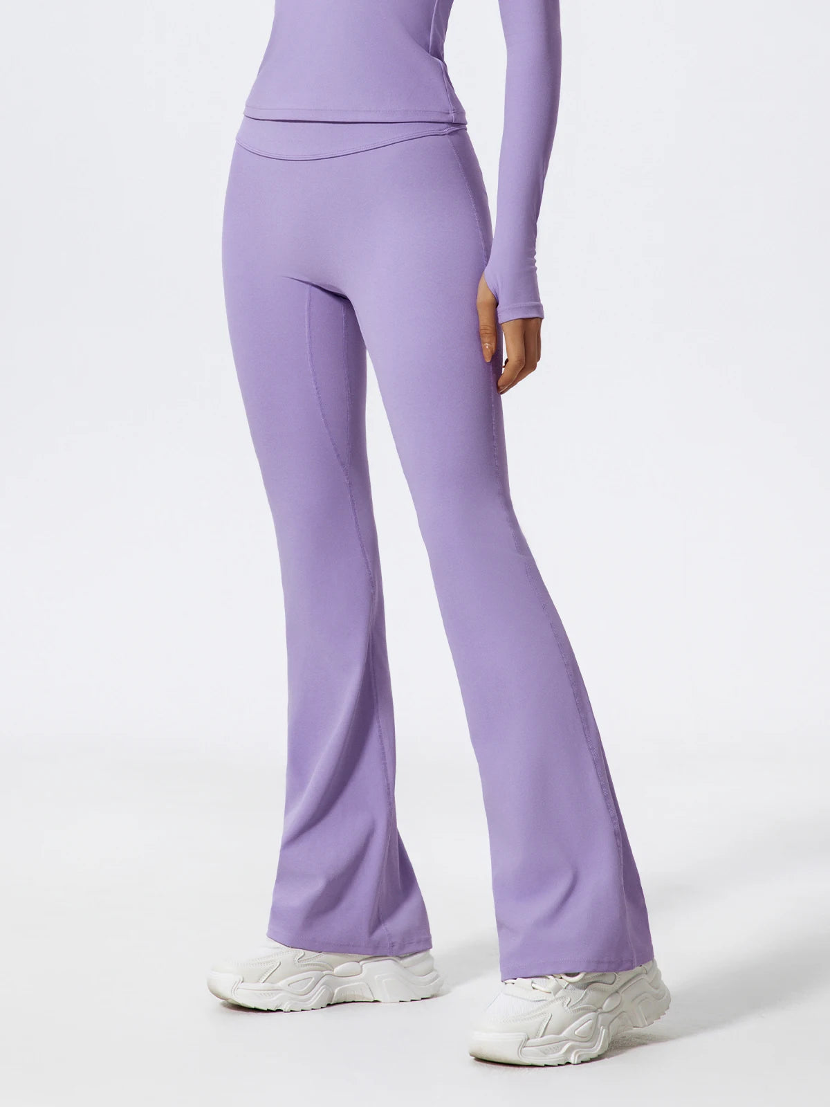 Hearuisavy Straight-Leg Sports Pants Gym Clothing Pilates Fitness Tights Naked Feeling Compression Wide Leg Yoga Leggings Women