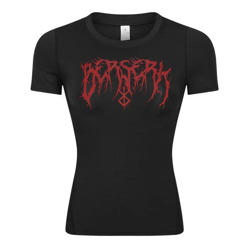 Graphic Short Sleeve Compression Shirt for Women Athletic Yoga Running Tees Tshirts Summer Gym Workout Quick Dry Baselayers Tops